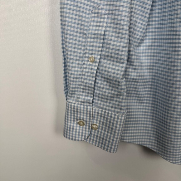 Charles Tyrwhitt Classic Fit Gingham Button Down Shirt XL Blue Cotton Blend - Picture 8 of 8